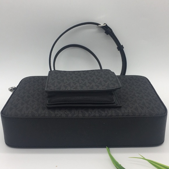 MICHAEL KORS LG EW CROSSBODY Bag Black&Card Case - Picture 7 of 8